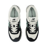 New Balance 574 Black White Green Angle 1