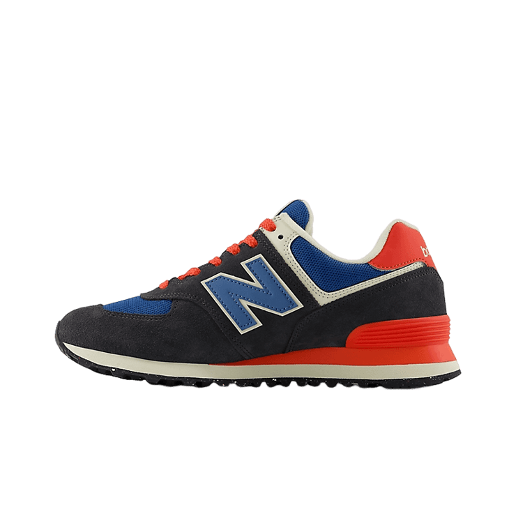 New Balance 574 Black Blue Red Angle 0