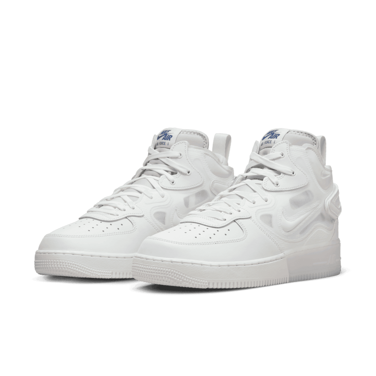 Nike Air Force 1 Mid React Triple White Angle 2