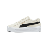 PUMA Smash Platform v3 Sneakers in Alpine Snow/Black/Gold Angle 1