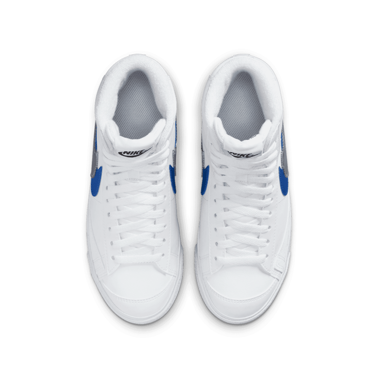 Nike Blazer Mid Next Nature 'Double Swoosh - White Hyper Royal' (GS) Angle 1