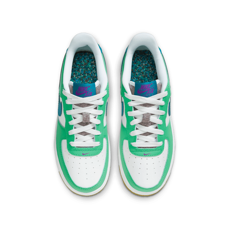 Nike Air Force 1 LV8 'White Spring Green' (GS) Angle 1