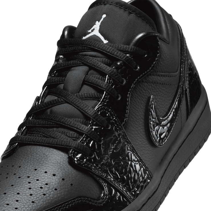 Air Jordan 1 Low SE Patent Elephant Black (W) Angle 4