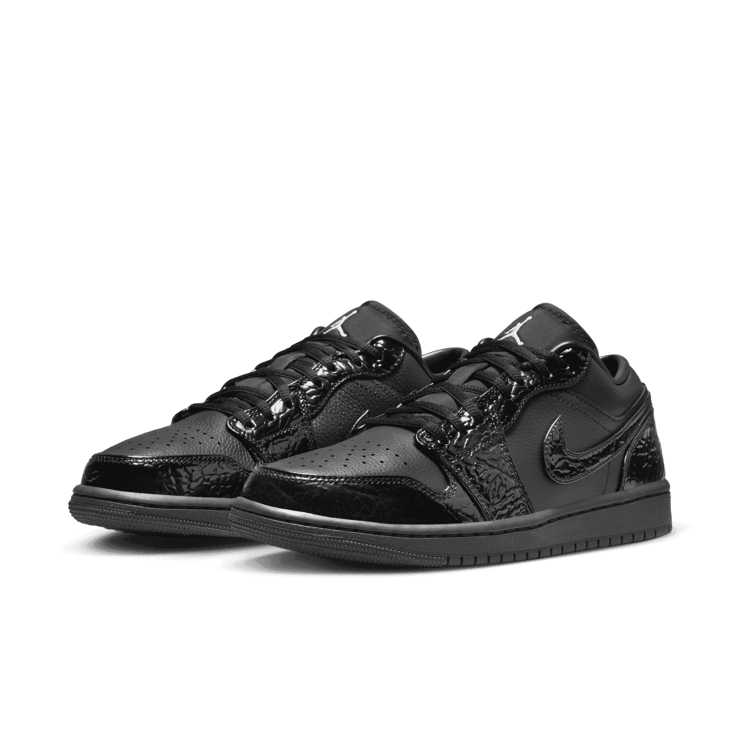 Air Jordan 1 Low SE Patent Elephant Black (W) Angle 2