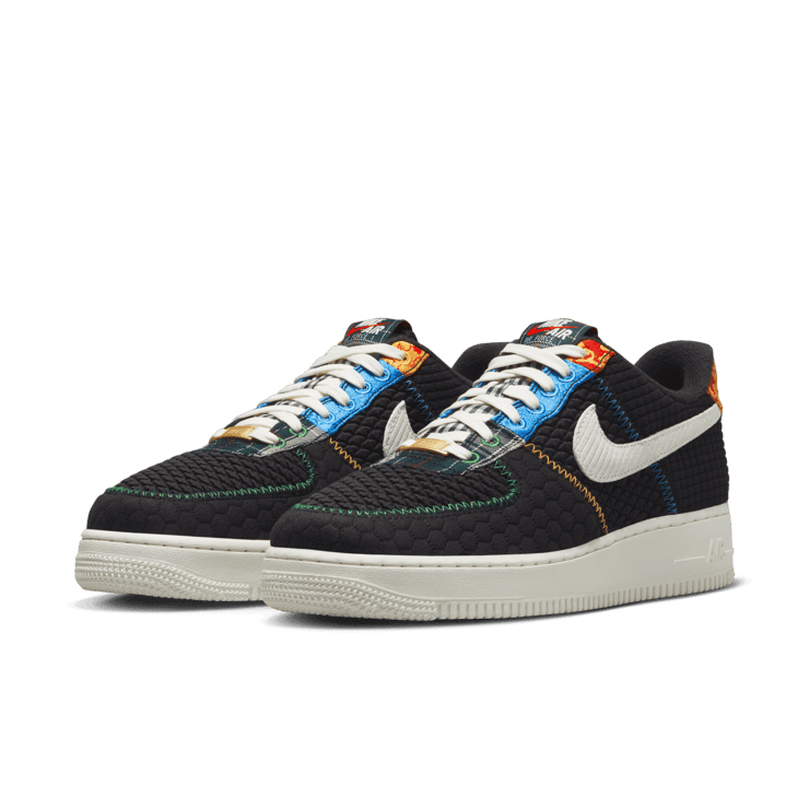 Nike Air Force 1 Low Multi-Material Black Angle 2