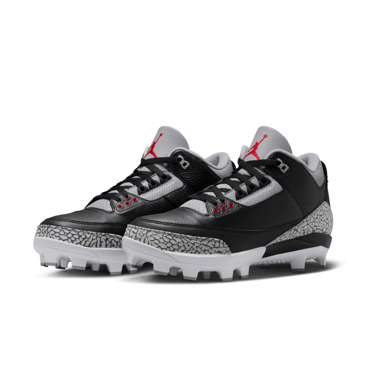 Air Jordan 3 Mid MCS Cleat Black Cement Angle 2