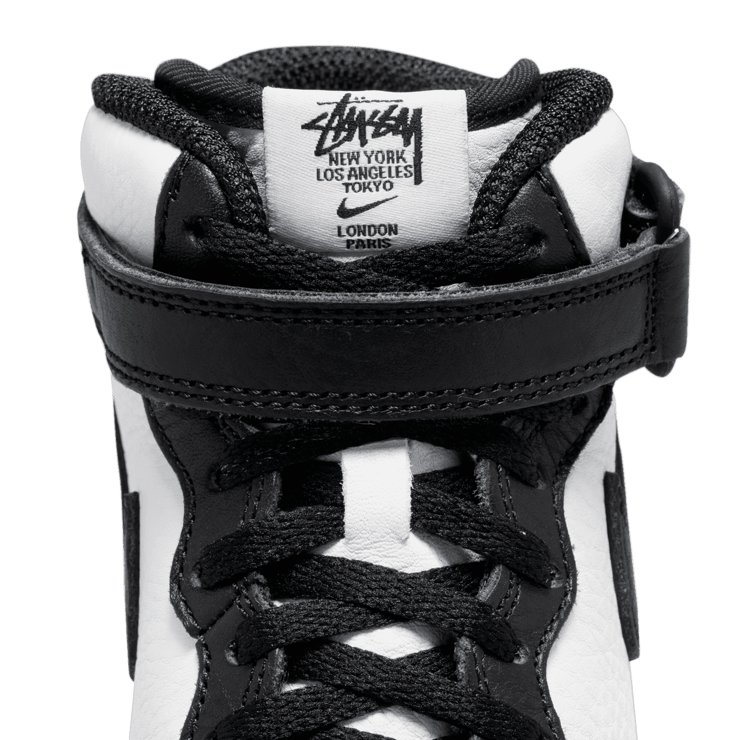 Nike Stussy x Air Force 1 Mid 'Black White' (PS) Angle 6