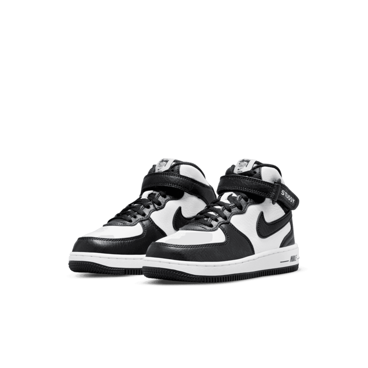 Nike Stussy x Air Force 1 Mid 'Black White' (PS) Angle 2