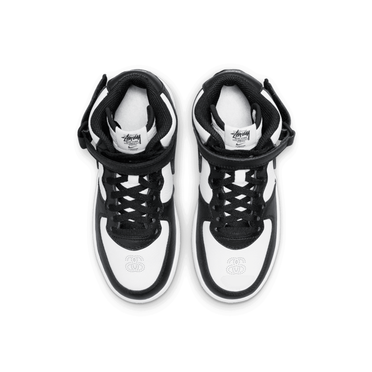 Nike Stussy x Air Force 1 Mid 'Black White' (PS) Angle 1
