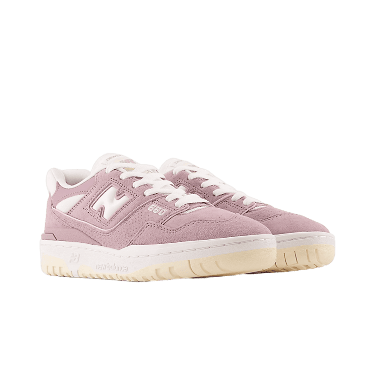 New Balance 550 Pink Suede (W) Angle 2