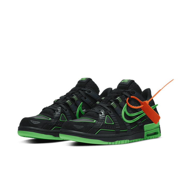 Nike Air Rubber Dunk Off-White Green Strike Angle 2