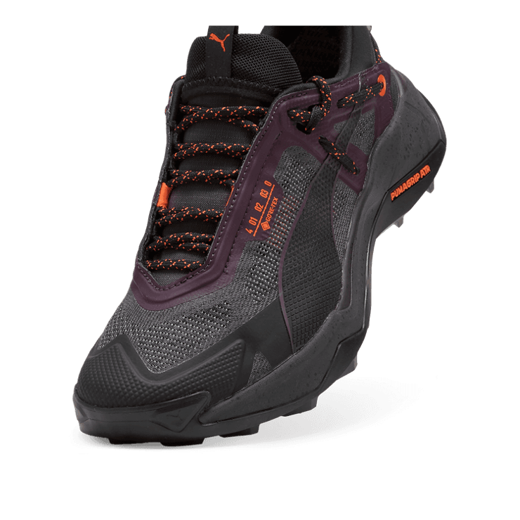 PUMA SEASONS Explore NITRO⢠GORE-TEX Hiking in Black/Midnight Plum/Flame Flicker Angle 2