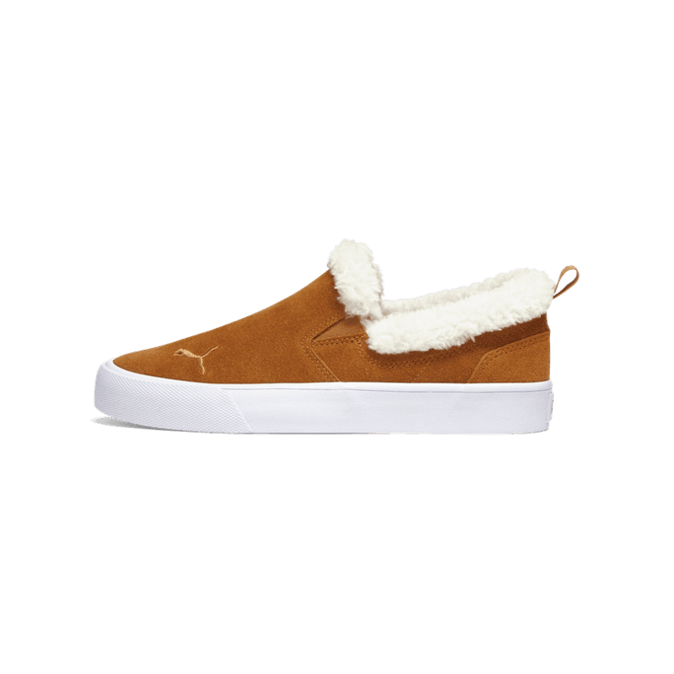 PUMA Bari Comfort Sherpa Slip-On in Desert Tan/Whisper White Angle 1