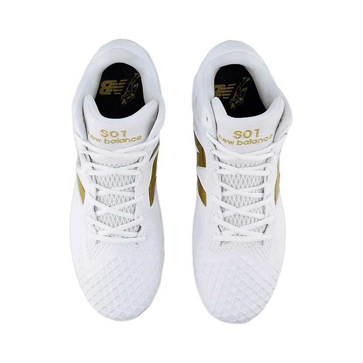 New Balance FuelCell Ohtani 1 White Metallic Gold Angle 1