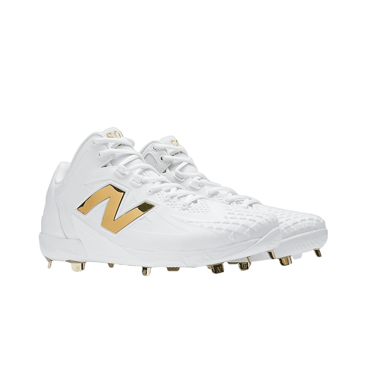 New Balance FuelCell Ohtani 1 White Metallic Gold Angle 2