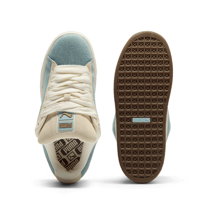 PUMA Suede XL Denim Sneakers in Blue Horizon/Sugared Almond/Gum Angle 0