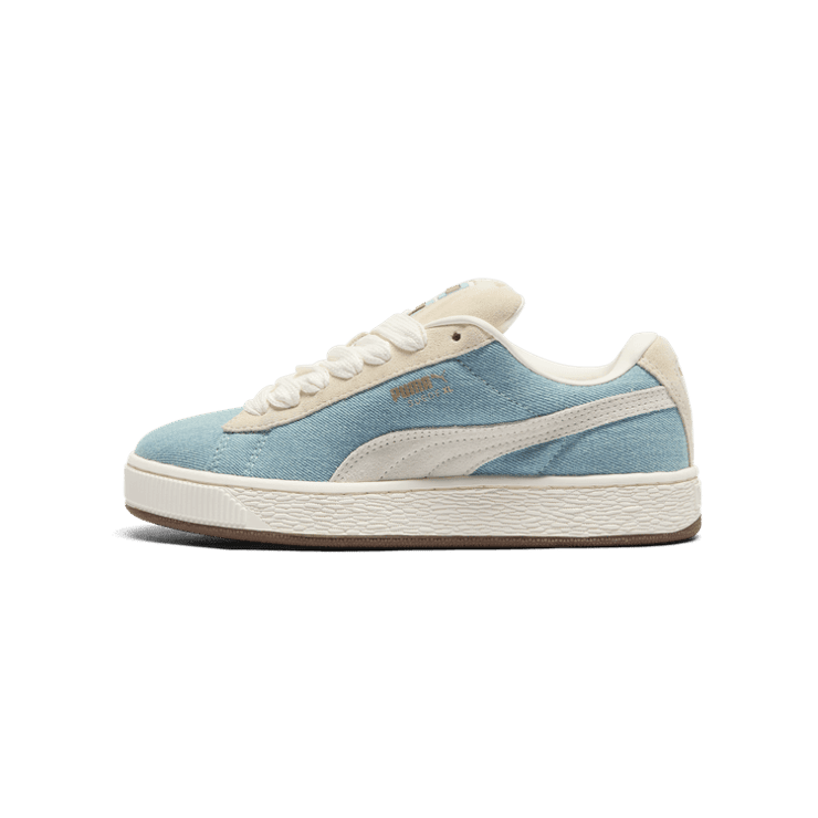 PUMA Suede XL Denim Sneakers in Blue Horizon/Sugared Almond/Gum Angle 1