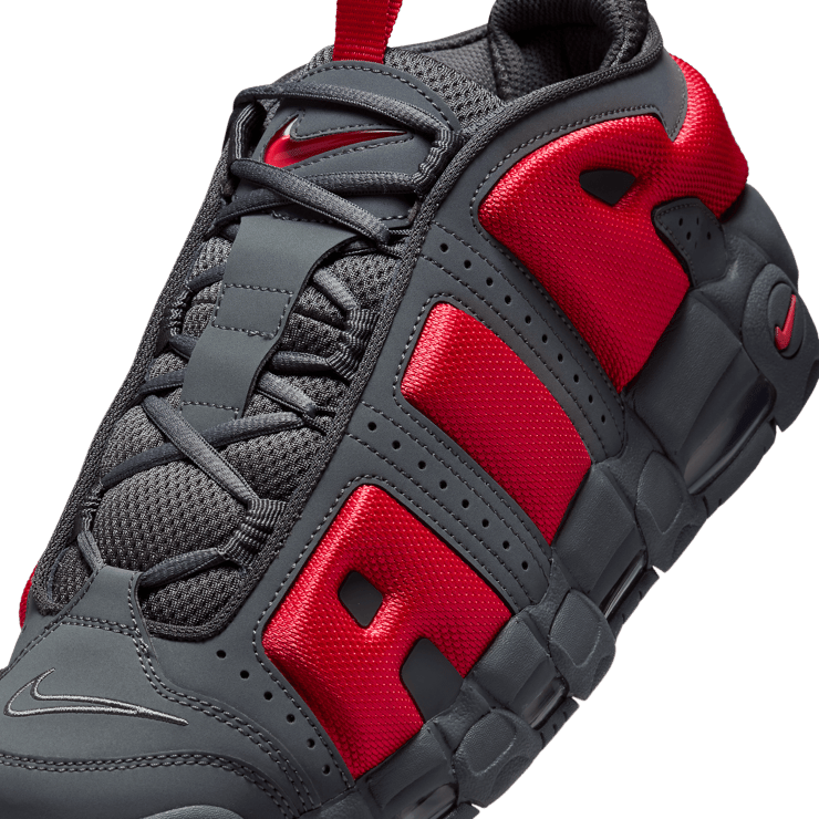 Nike Air More Uptempo Low Dark Grey Light Crimson Angle 4