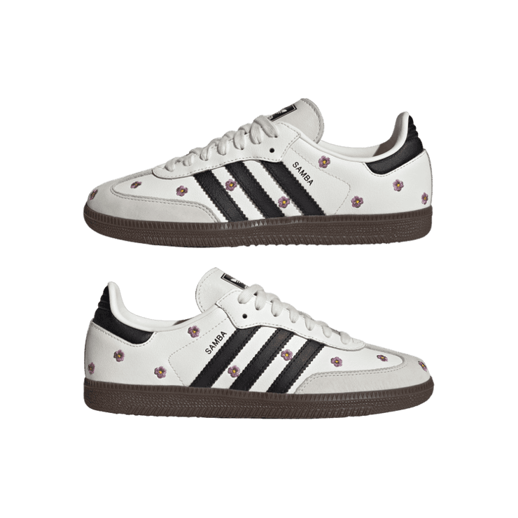 adidas Samba OG White Embroidered Floral (W) Angle 5