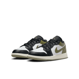 Air Jordan 1 Low Black Toe Medium Olive (GS) Angle 2