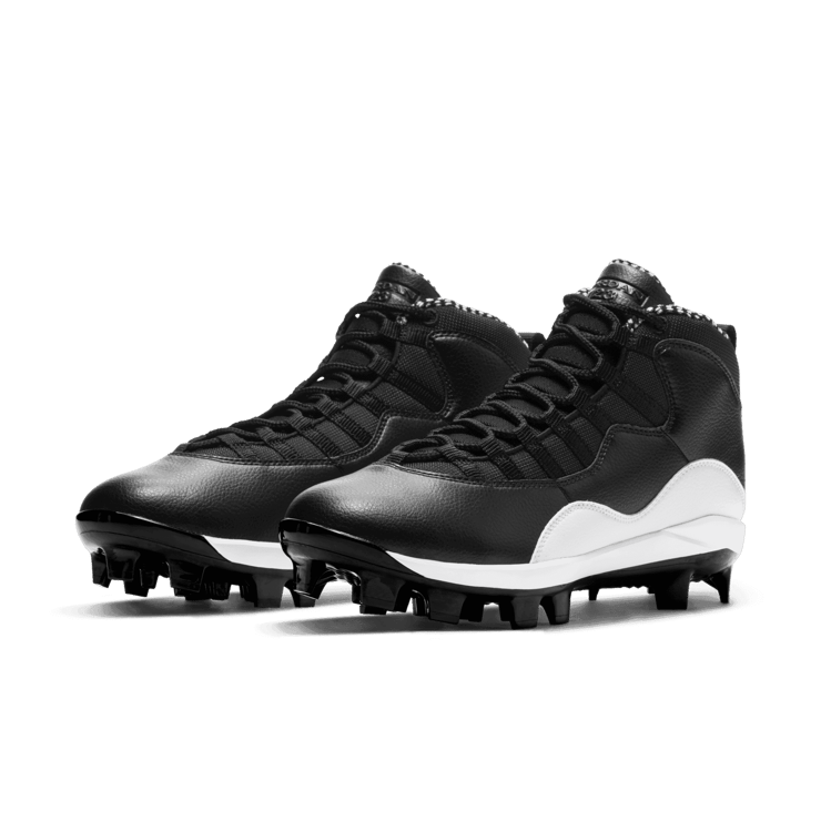 Jordan 10 Retro MCS Cleat Black White Angle 2