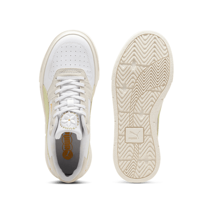 PUMA Cali Court Embroidery Sneakers Women in Pistachio Green/Warm White Angle 0