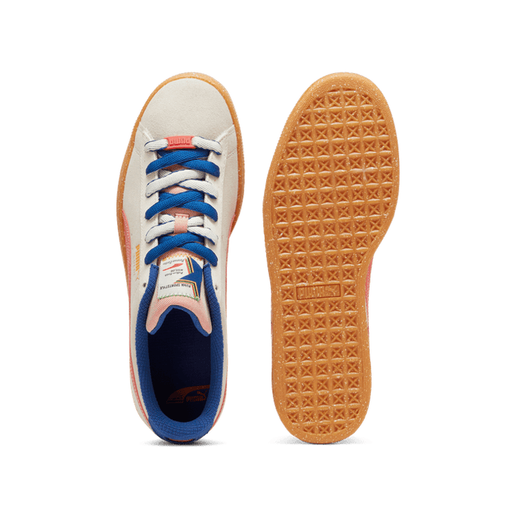PUMA Suede Podium Sneakers in Alpine Snow/Gum Angle 0