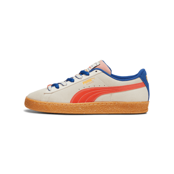PUMA Suede Podium Sneakers in Alpine Snow/Gum Angle 1