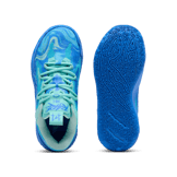 PUMA x LAMELO BALL MB.03 Lo Team Basketball in Hyperlink Blue/Bright Aqua/Electric Peppermint (GS) Angle 0