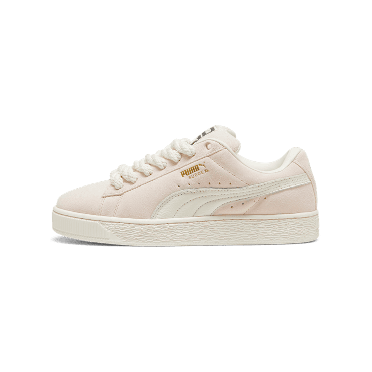 PUMA Suede XL Rope Sneakers in Warm White/Island Pink Angle 1