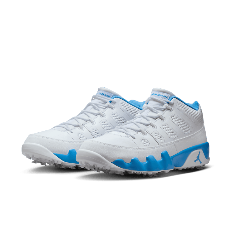 Air Jordan 9 Golf White University Blue Angle 2