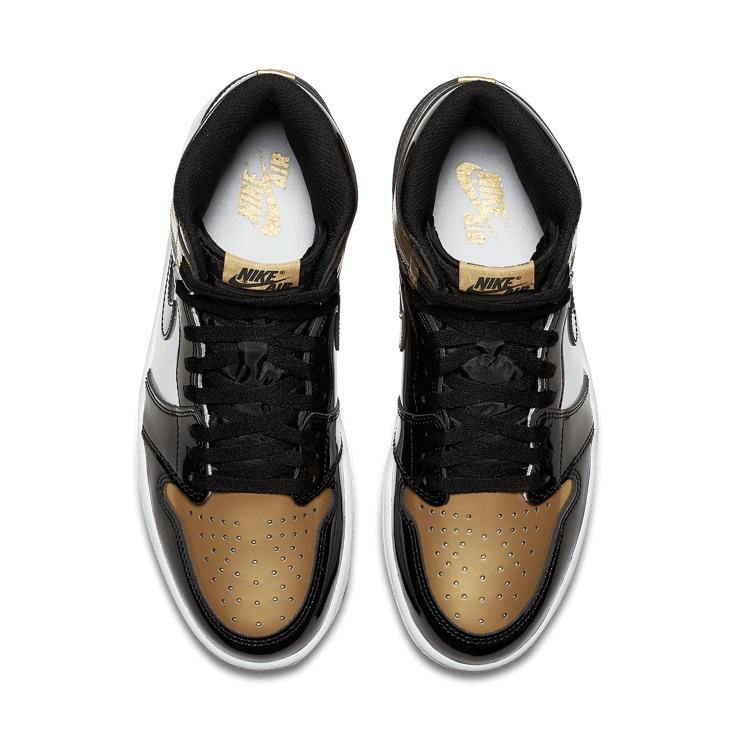 Jordan 1 Retro High NRG Patent Gold Toe Angle 1