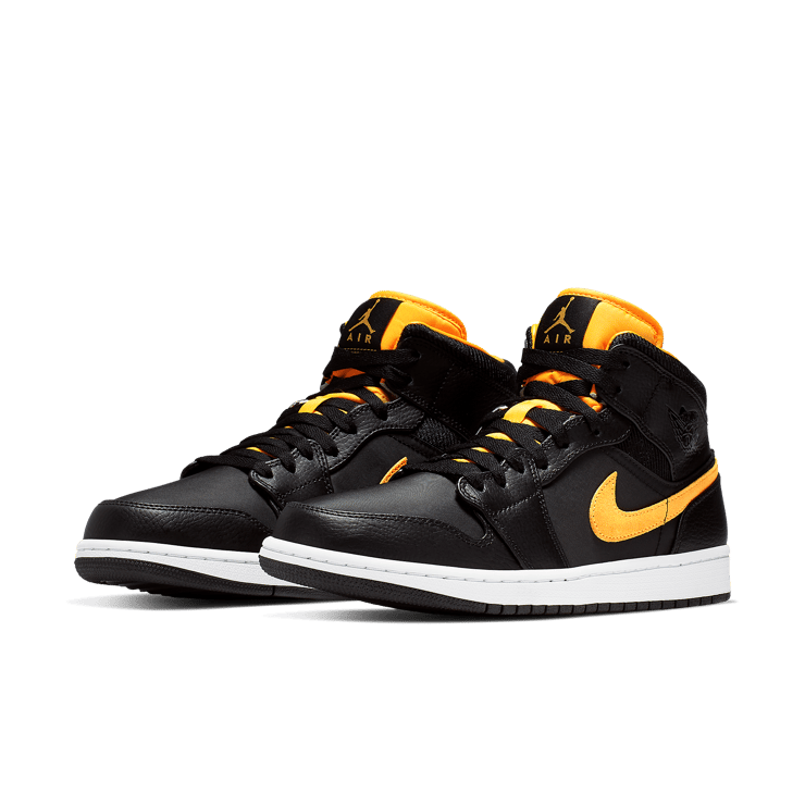 Jordan 1 Mid Black University Gold Angle 2