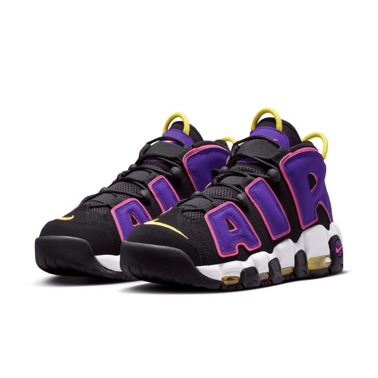 Nike Air More Uptempo Black Multi Neon Angle 2