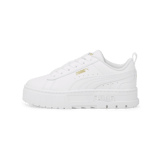 Puma Mayze Leather Little Kid 'White Team Gold' Angle 1