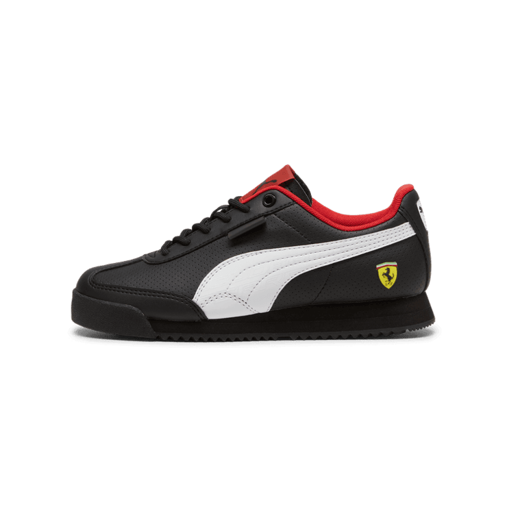 PUMA Scuderia Ferrari Roma Via Sneakers in Black/White (GS) Angle 1