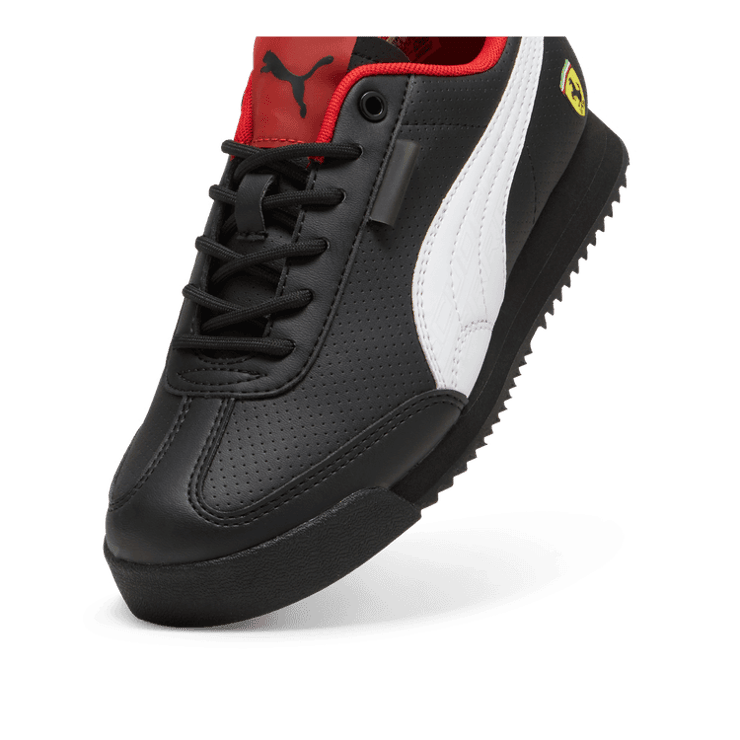 PUMA Scuderia Ferrari Roma Via Sneakers in Black/White (GS) Angle 2