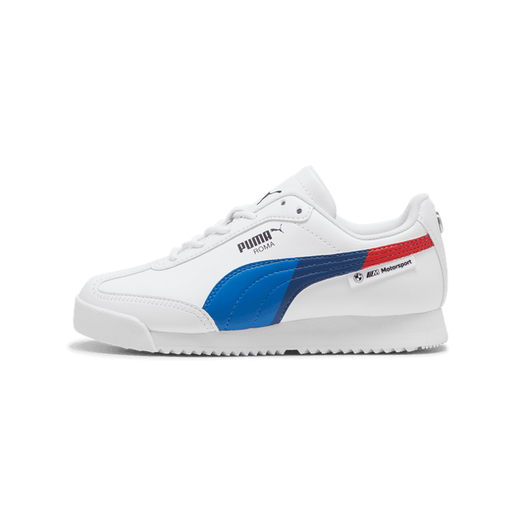 PUMA BMW M Motorsport Roma Via Sneakers in White/Warm White (GS) Angle 1