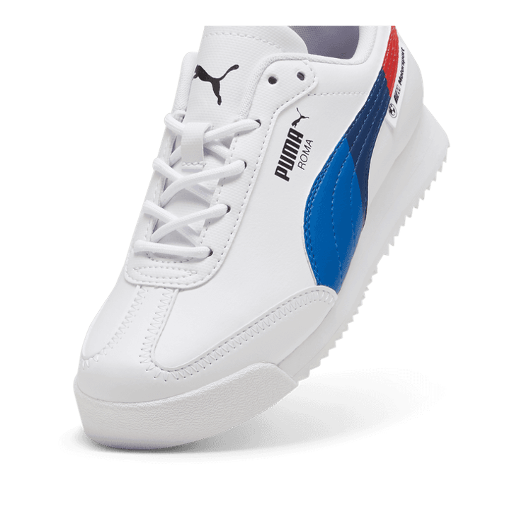 PUMA BMW M Motorsport Roma Via Sneakers in White/Warm White (GS) Angle 2