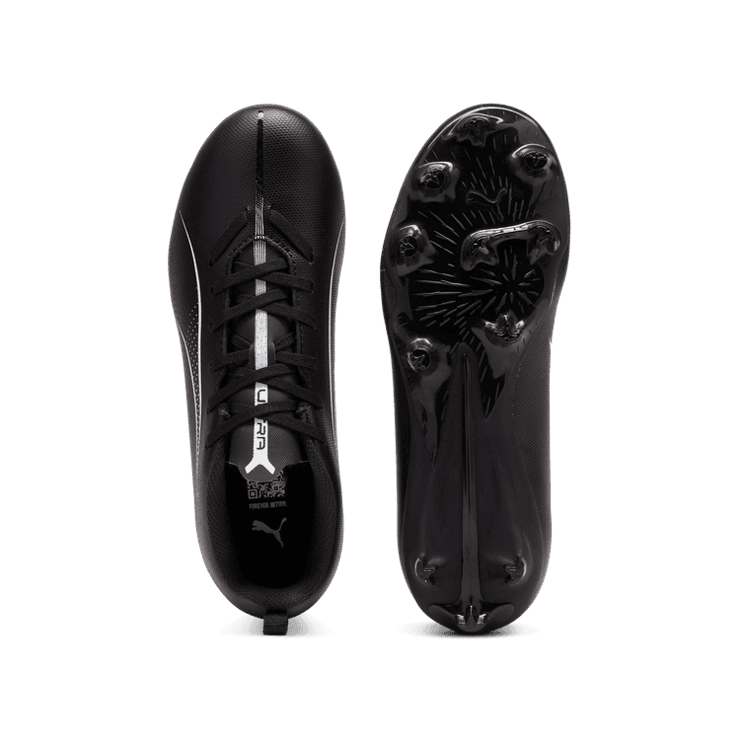 PUMA ULTRA 5 PLAY FG/AG Football Boots Youth in Black/White Angle 0