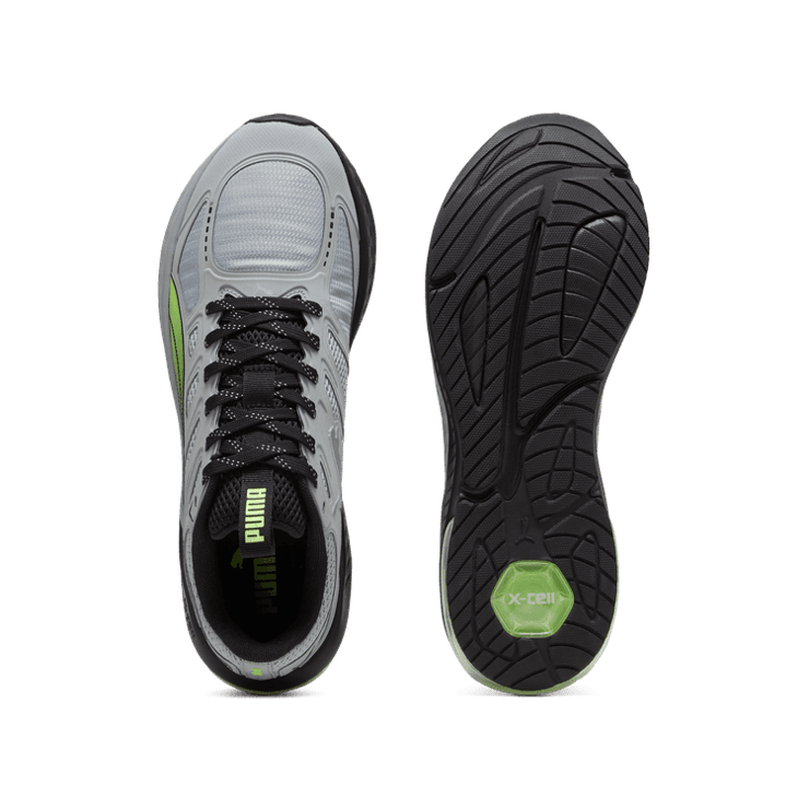 PUMA X-Cell Lightspeed in Cool Mid Grey/Fizzy Apple Angle 0