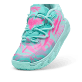 PUMA x LAMELO BALL MB.03 Miami s' Basketball in Electric Peppermint/Ravish (TD) Angle 2
