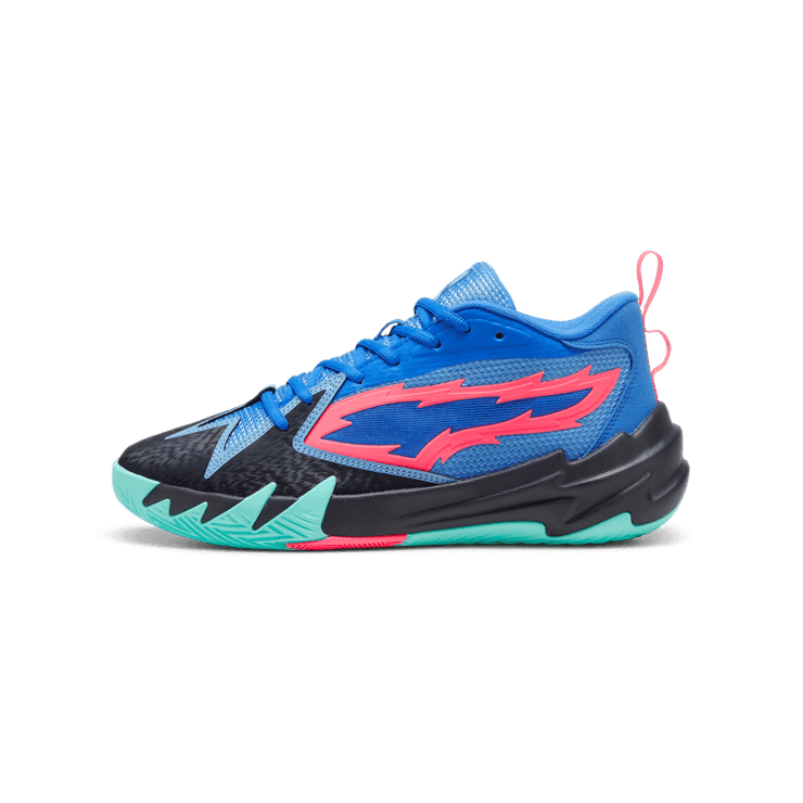 PUMA Scoot Zeros Basketball in Bluemazing/Electric Peppermint Angle 1