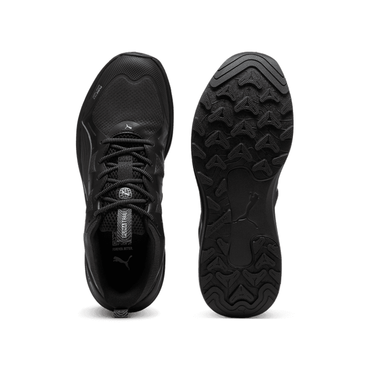 PUMA Reflect Lite Trail PTX in Black/Silver/Cool Dark Grey Angle 0