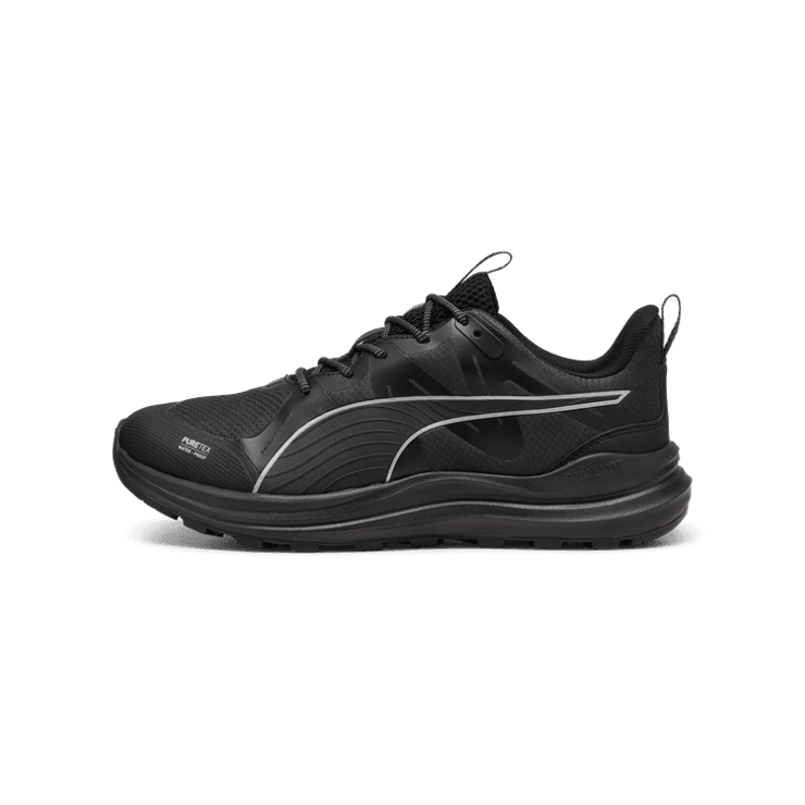 PUMA Reflect Lite Trail PTX in Black/Silver/Cool Dark Grey Angle 1
