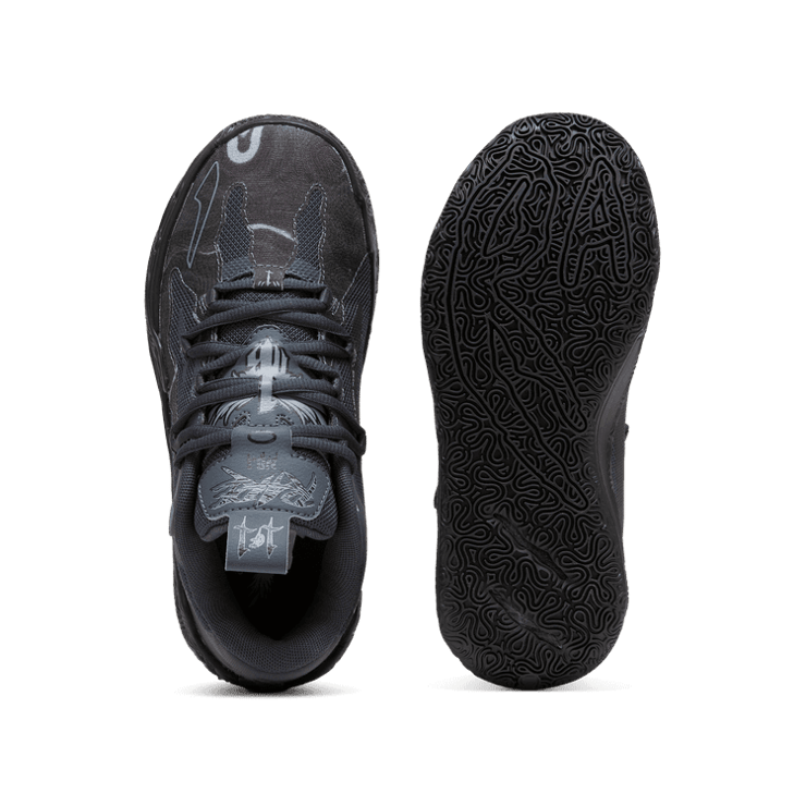 PUMA x LAMELO BALL MB.03 Lo Team Basketball in Black/Strong Grey (GS) Angle 0