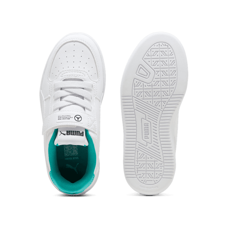 PUMA Mercedes-AMG Petronas F1® Caven 2.0 AC+ Sneakers in White/Sheen Green (PS) Angle 0