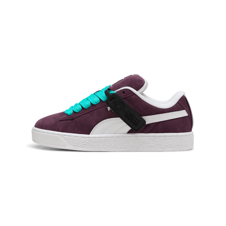 PUMA Mercedes-AMG Petronas F1® Suede XL Sneakers in Midnight Plum/White Angle 1