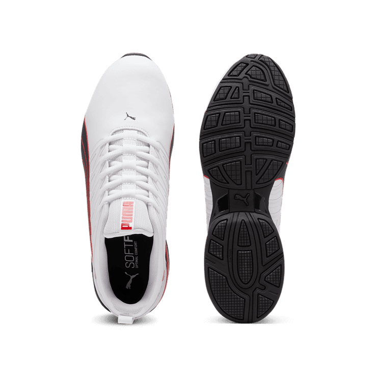 PUMA Voltaic Evo Fast in White/Black/For All Time Red Angle 0