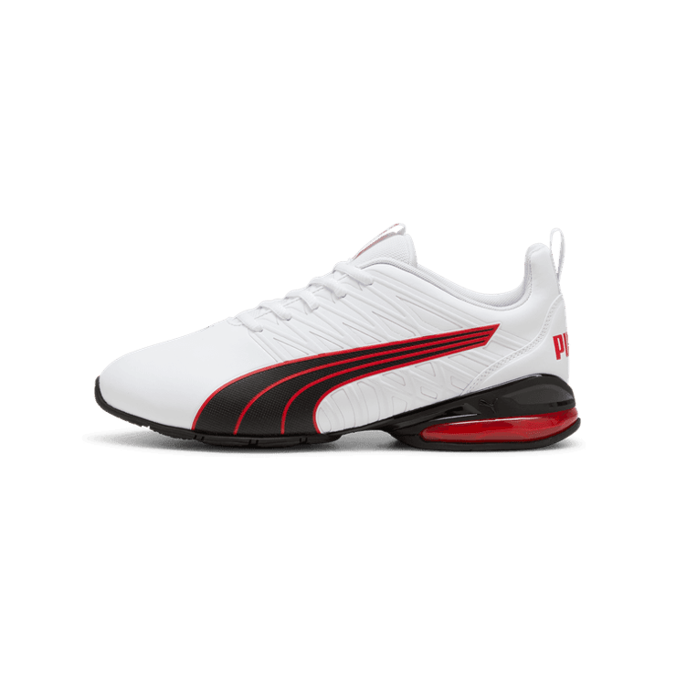 PUMA Voltaic Evo Fast in White/Black/For All Time Red Angle 1